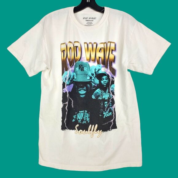 ROD WAVE Shirt Adult Medium White SOULFLY TOUR Hip Hop Rap Concert Tour Merch - Picture 1 of 7